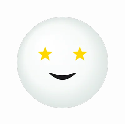 The Minigolf Pro mascot ball, with star eyes