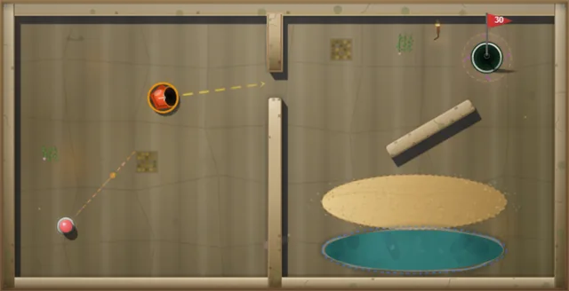 Ruins world gameplay with a cannon